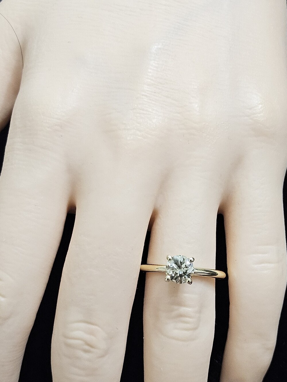 14k Yellow Gold 1.0ct. Gray Diamond Solitaire Ring